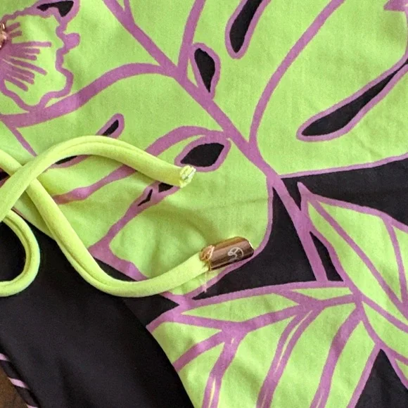 Maaji Black and Green One Piece Swimsuit with Adjustable Ties - Picture 8 of 12